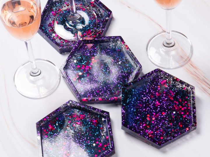 Glitter Resin Coasters for Gifts or Parties! - Mod Podge Rocks